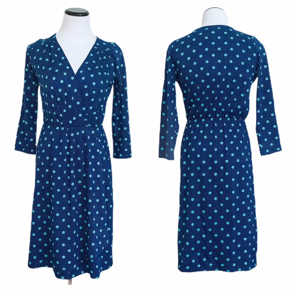New Louie Lucie blue polka dot dress small